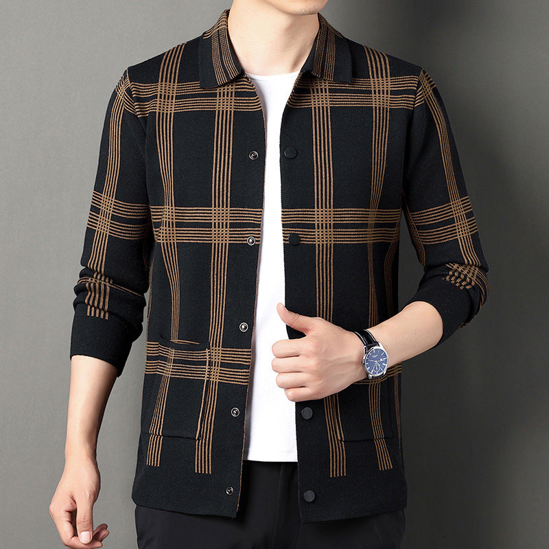 Men's Cozy Checkered Blouse with Button Placket and Practical Pockets Lisslune