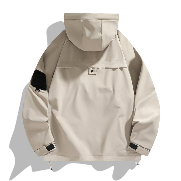 Men's lightweight outdoor jacket with modern pockets and adjustable hood collar Lisslune