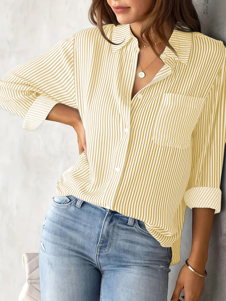 Women's Checked Shirt with Casual Cut and Applied Breast Pocket Lisslune