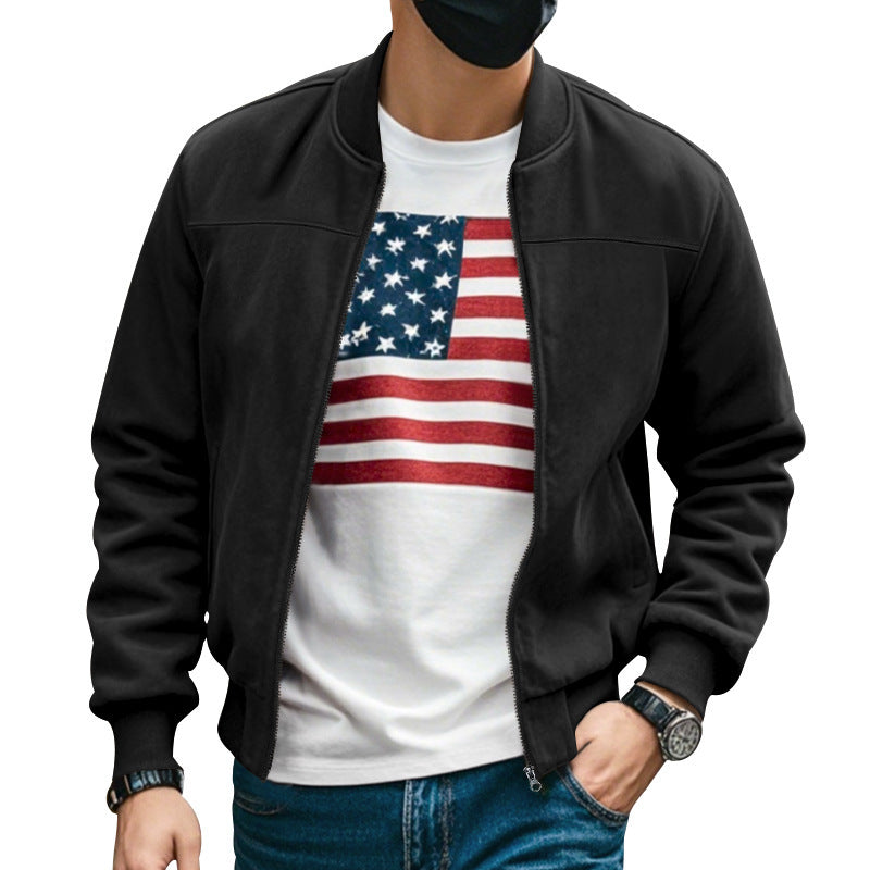 Men's casual bomber jacket with breathable lining and side zip pockets Lisslune