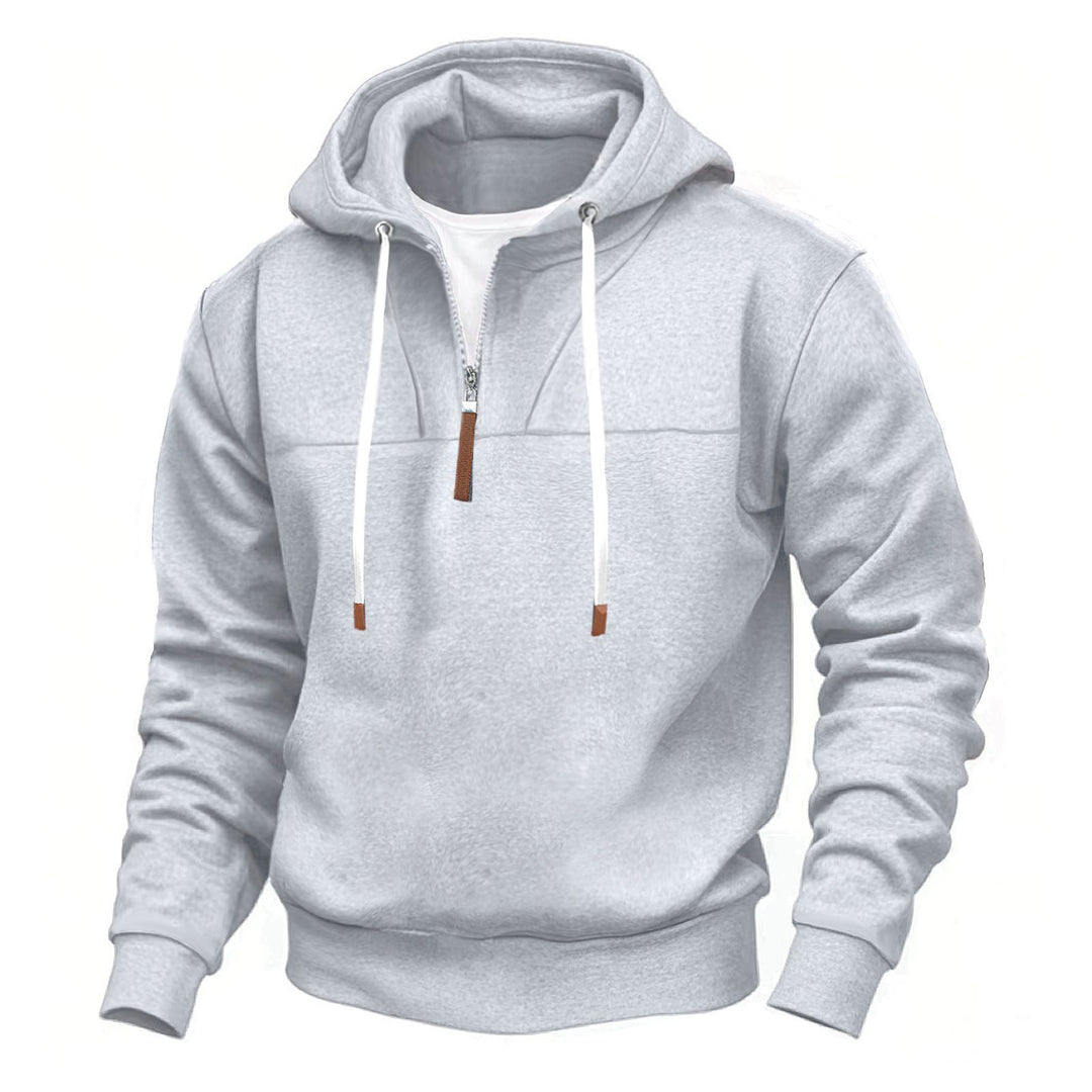 Men's sporty hoodie with half zipper and robust contrast details Lisslune