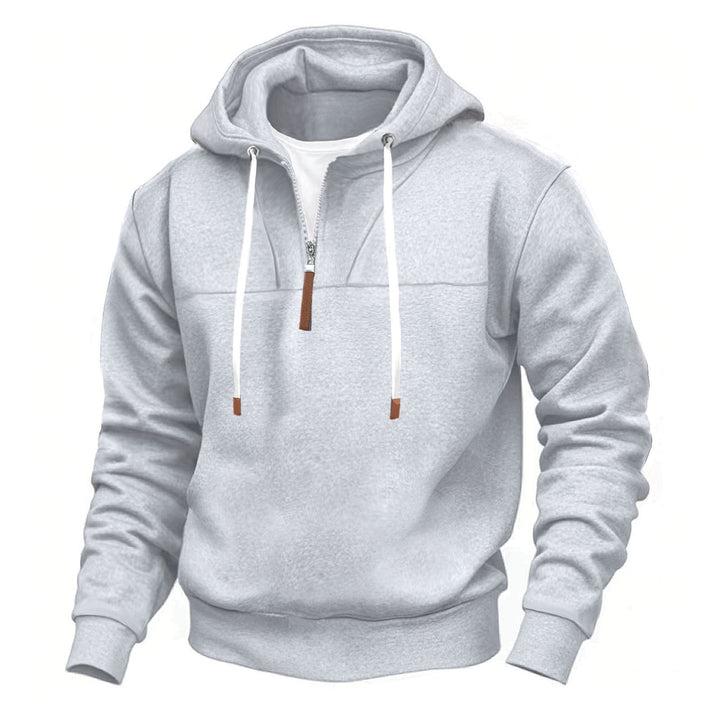 Men's sporty hoodie with half zipper and robust contrast details Lisslune