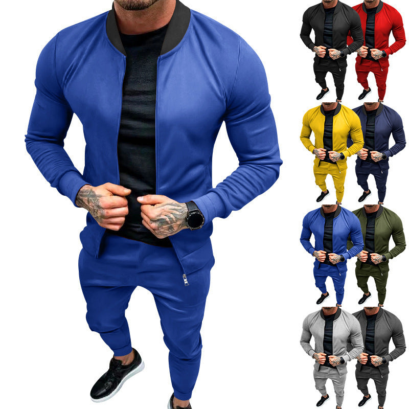 Men's tracksuit with modern stand-up collar and practical zip pockets Lisslune