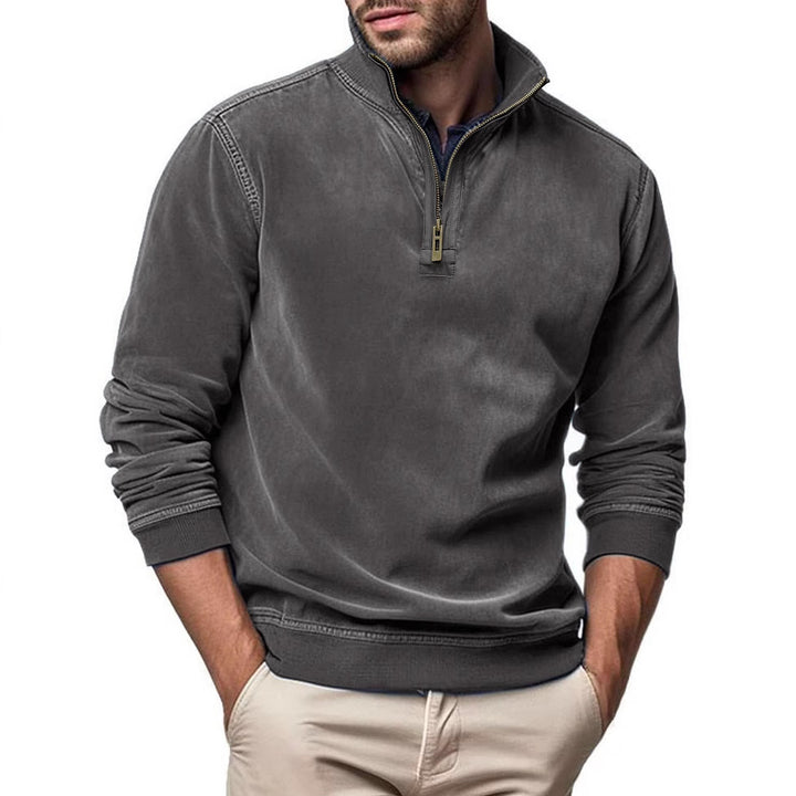 Men's sporty pullover with half zipper Lisslune