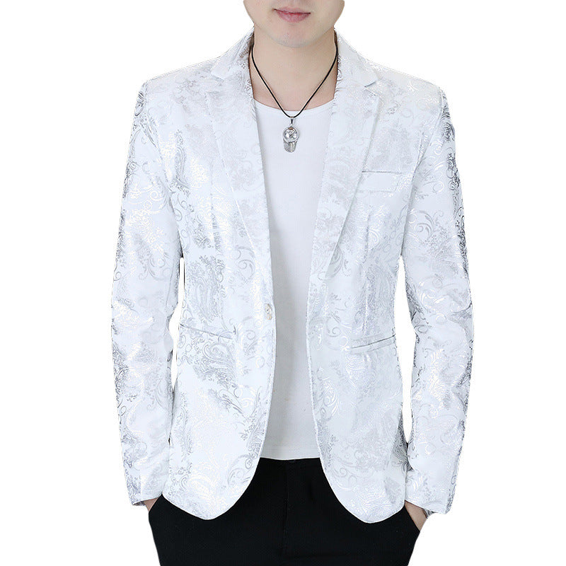 Men's Elegant Jacquard Blazer with Modern Details Lisslune