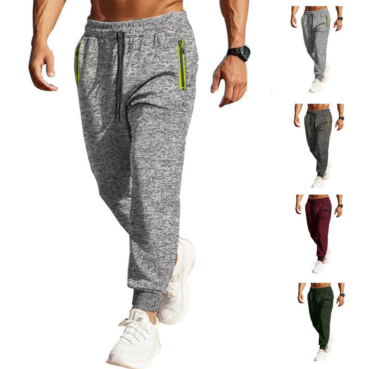 Men's sporty jogging pants with practical zipper and elastic waistband Lisslune