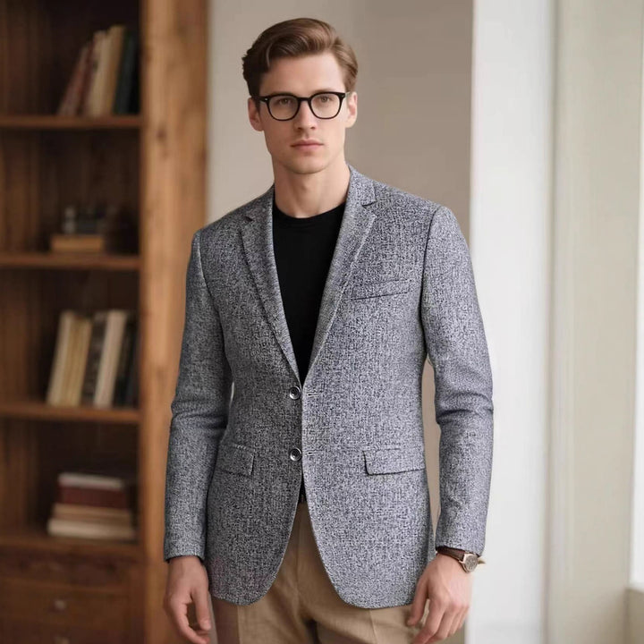 Men's Smart-Casual Blazer with Textured Fabric Lisslune