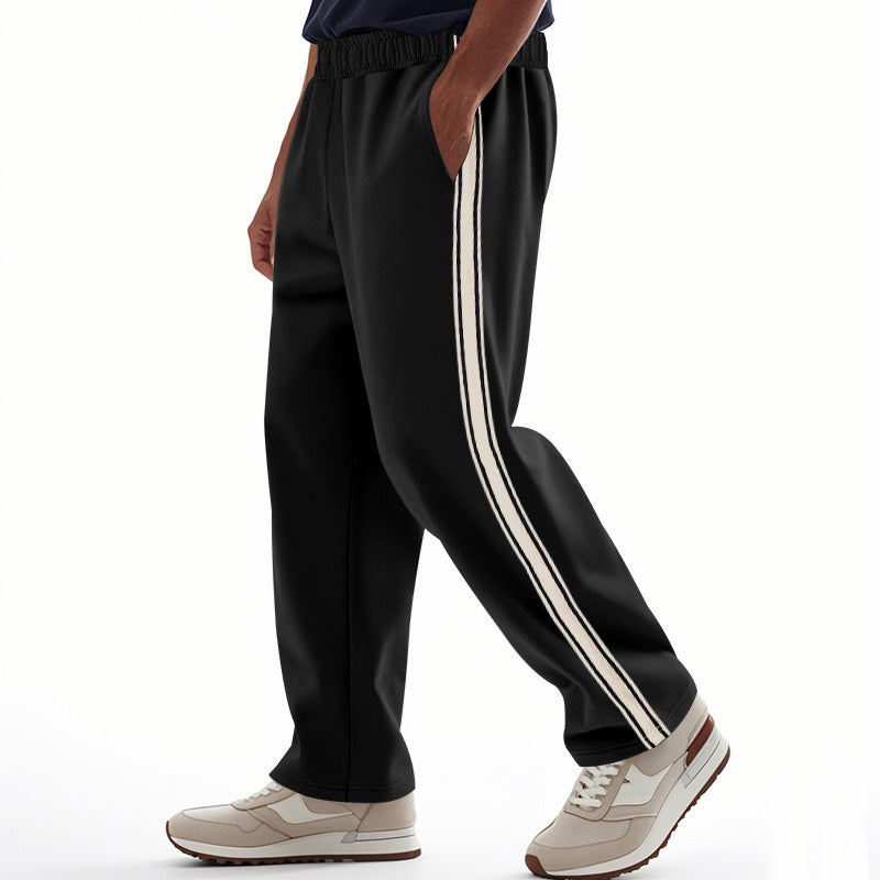 Men's leisure joggers with side stripes and elastic waistband Lisslune