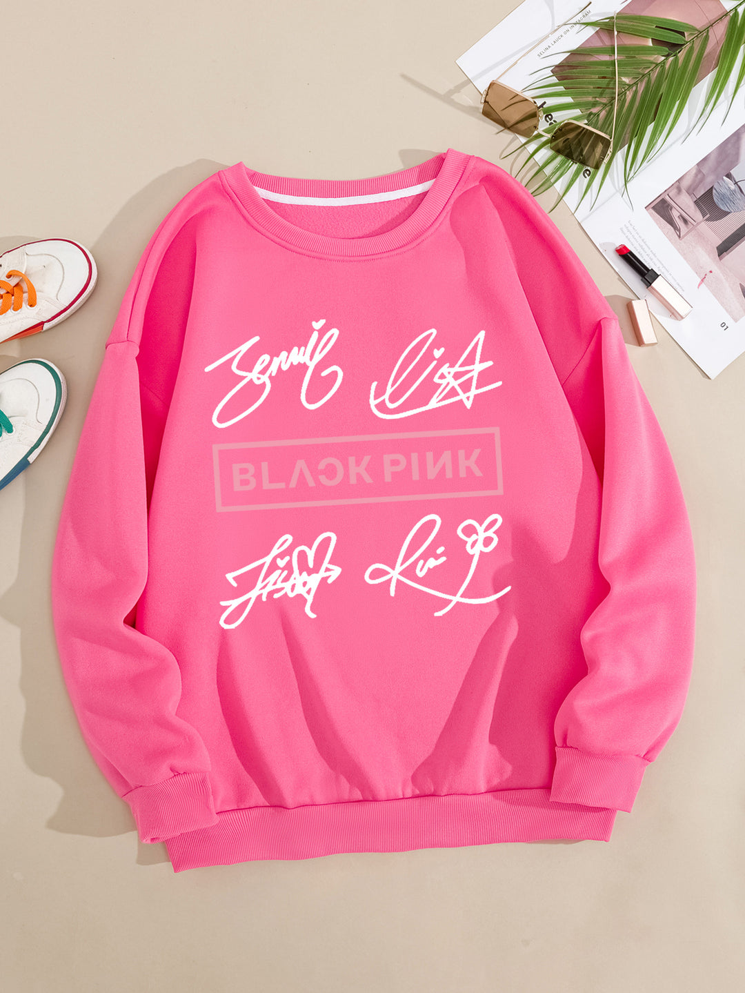 Women's casual sweatshirt with creative signature motif Lisslune
