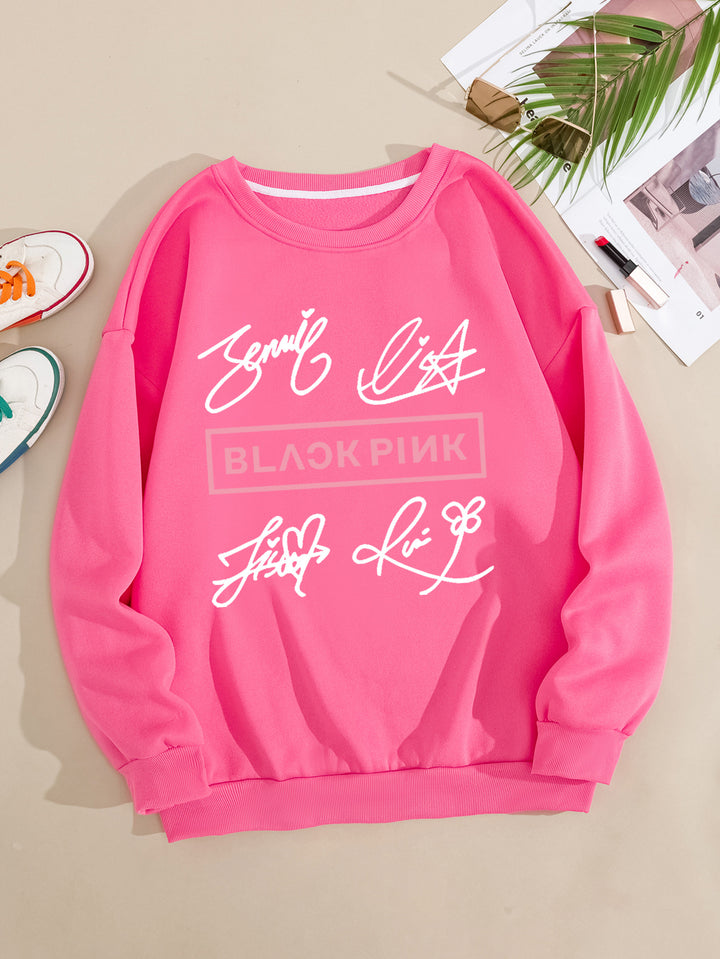 Women's casual sweatshirt with creative signature motif Lisslune