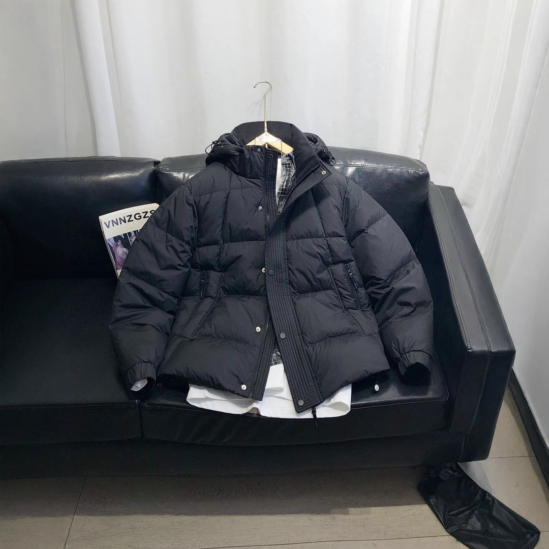 Men's Warm and Insulated Quilted Jacket with Adjustable Hood Design Lisslune