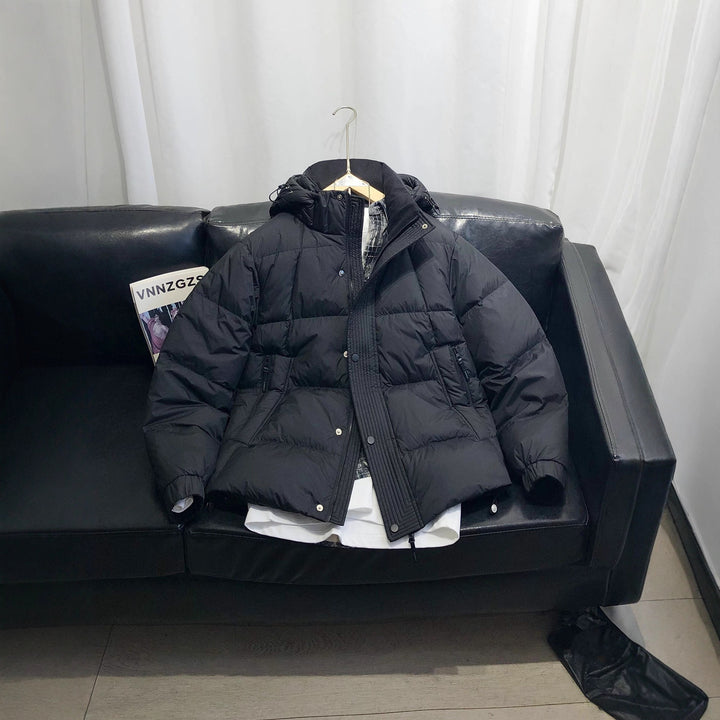 Men's Warm and Insulated Quilted Jacket with Adjustable Hood Design Lisslune