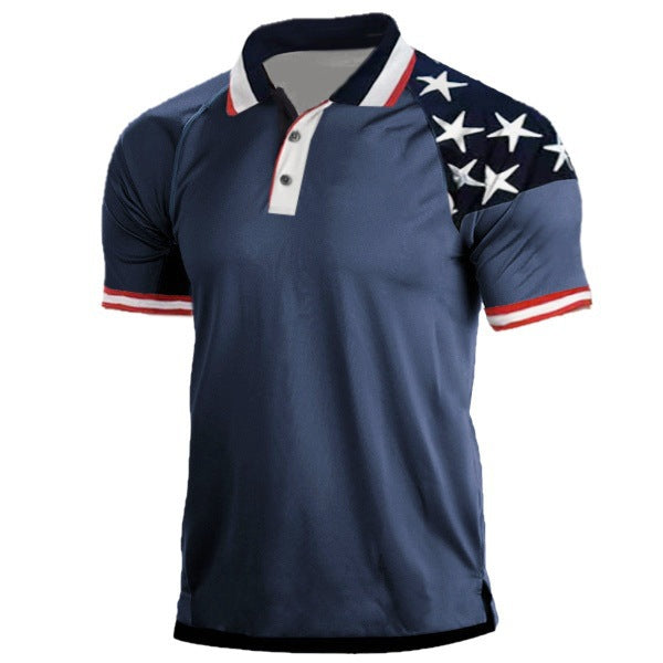 Men's sporty polo shirt with patriotic accents Lisslune