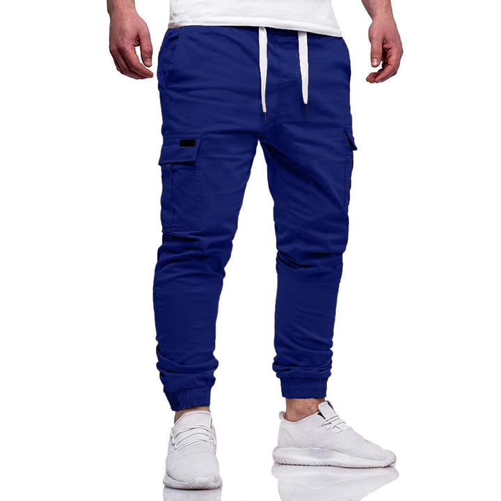 Men's Cargo Jogging Pants with Elastic Waistband and Multiple Pockets Lisslune
