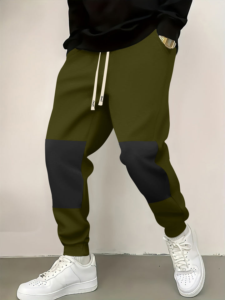 Men's elegant sports pants with modern color block elements Lisslune