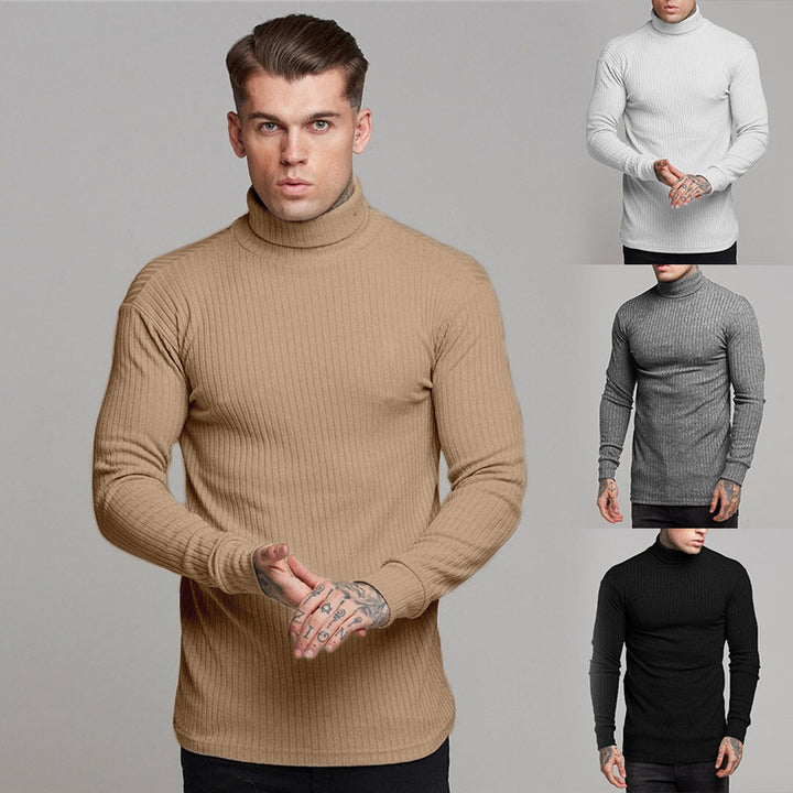 Men's fashionable long sleeve shirt with roll neck Skorter