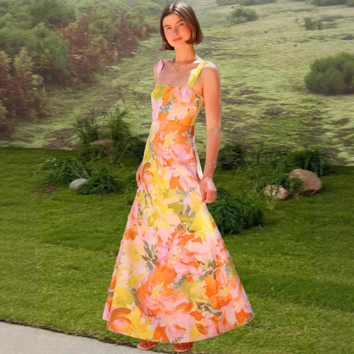 Women's maxi dress with floral patterns Lisslune