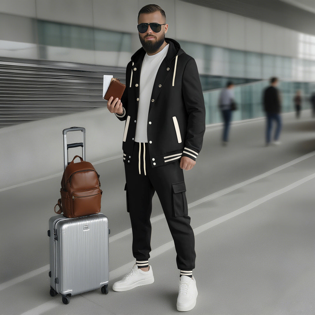 Men's sporty hoodie and jogger set with practical pocket and optimal fit Lisslune