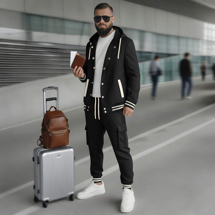 Men's sporty hoodie and jogger set with practical pocket and optimal fit Lisslune