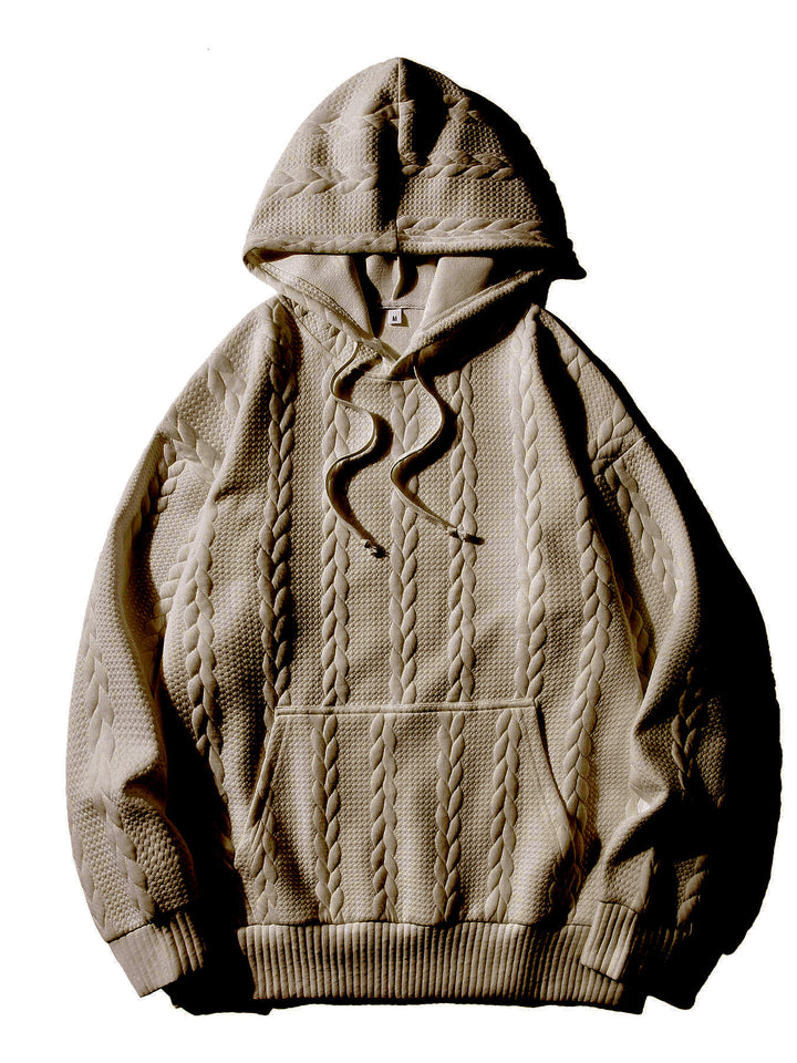 Men's Hoodie with Textured Pattern Lisslune