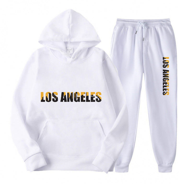 Women's leisure hoodie and jogging pants set with casual Los Angeles lettering Lisslune