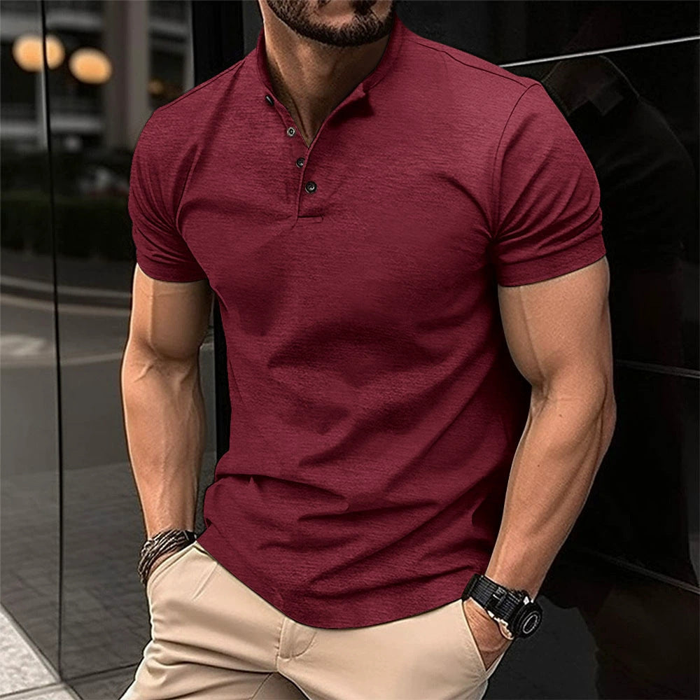 Men's polo shirt with stylish collar and breathable cotton Lisslune