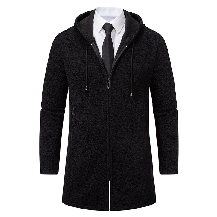 Men's Elegant Sweatshirt Jacket with Practical Zipper and Hood Lisslune