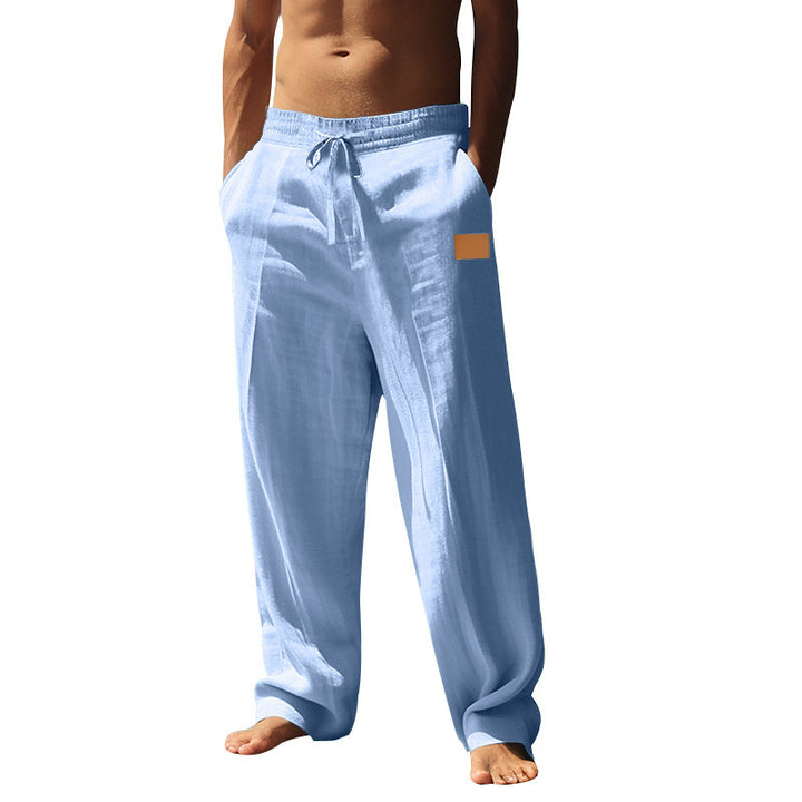 Men's airy linen pants with elastic waistband Lisslune