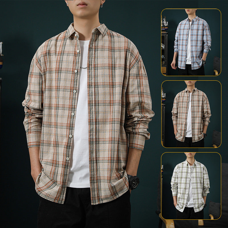 Men's Casual Long Sleeve Shirt Made of Breathable Cotton Lisslune