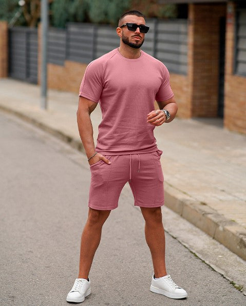Men's sporty short-sleeve set with comfortable shorts Lisslune