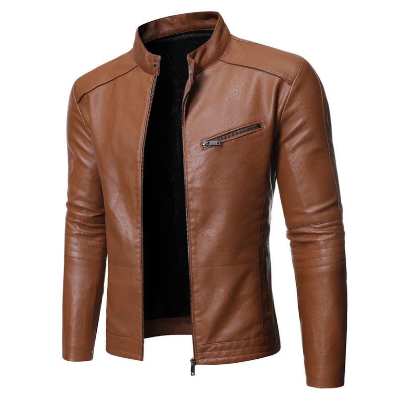 Men's elegant motorcycle jacket with modern stand-up collar Lisslune