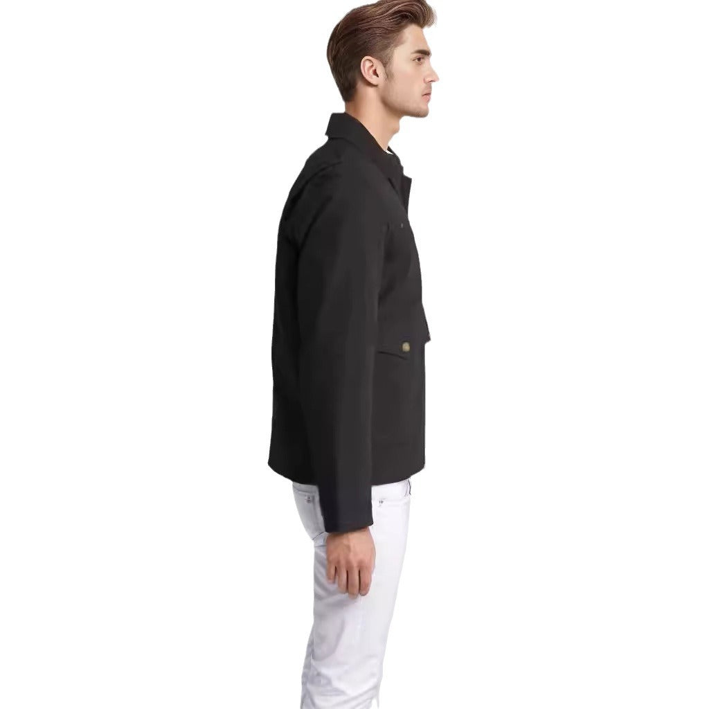 Men's robust cotton jacket with a warmth coat-like collar Lisslune