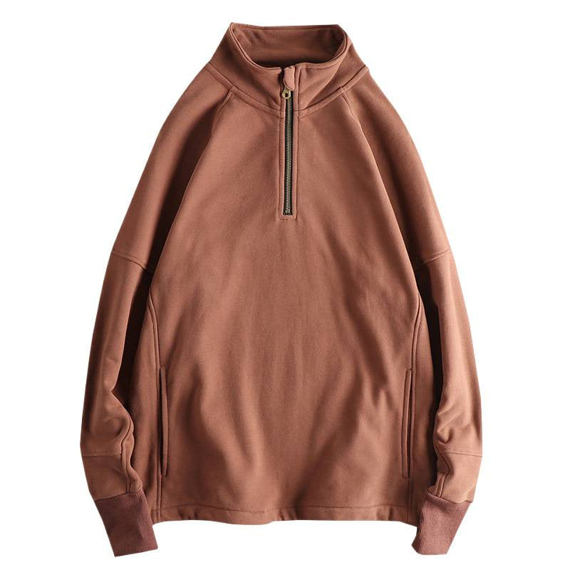 Men's fleece jacket with half zipper and side pockets Lisslune