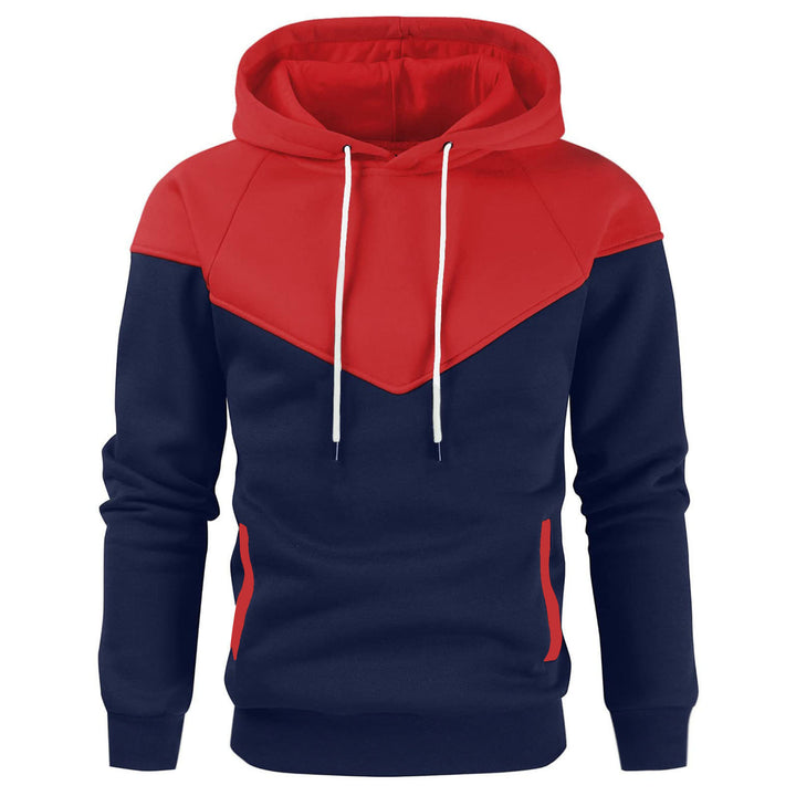 Men's stylish hoodie with innovative patchwork design Lisslune