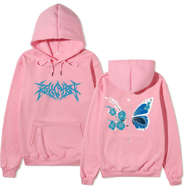 Women's hoodie with unique butterfly and flower motif Lisslune