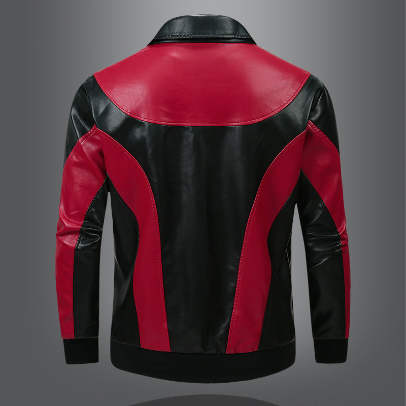 Men's Stylish Leather Jacket with Impressive Color Design Lisslune