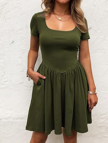 Damen Kurzarm Kleid Lisslune