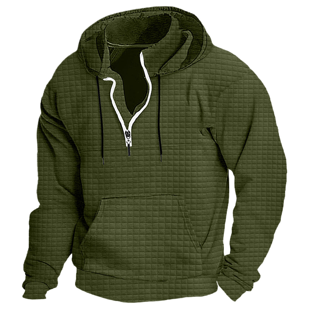 Men's hooded sweatshirt with textured design and practical zipper Lisslune
