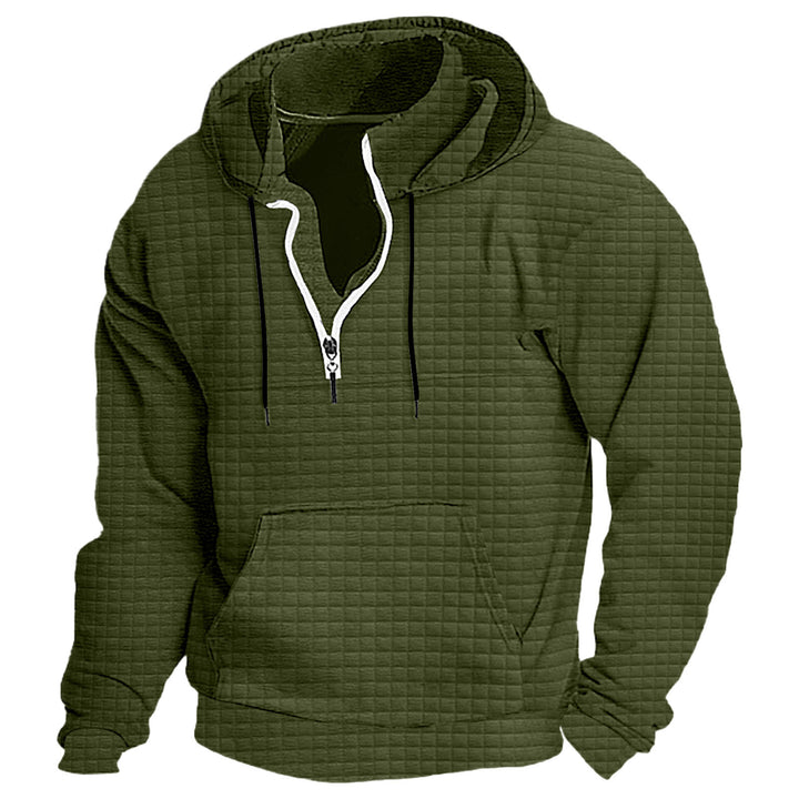 Men's hooded sweatshirt with textured design and practical zipper Lisslune