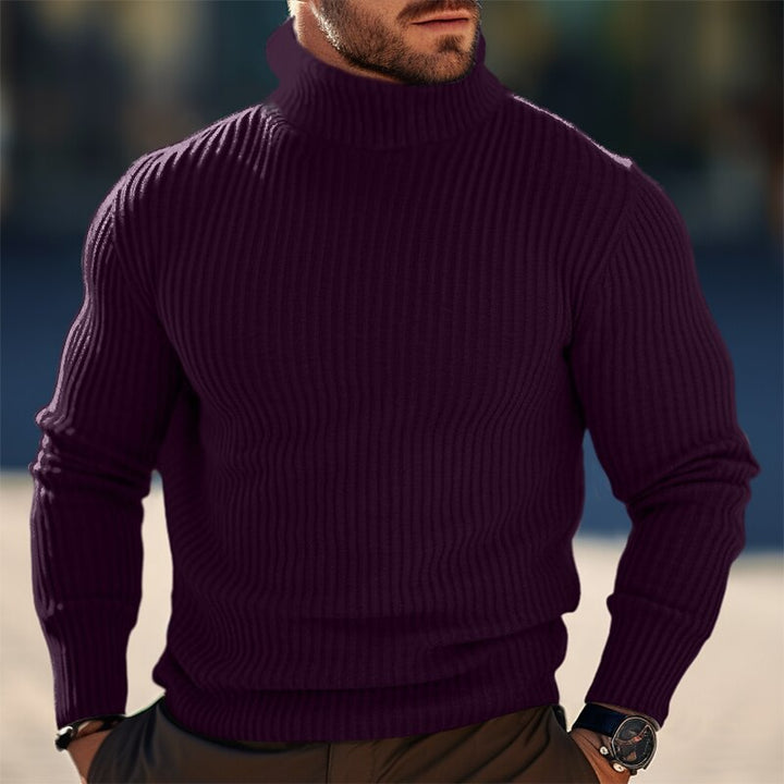 Men's Stand Collar Sweater made of textured knit Lisslune