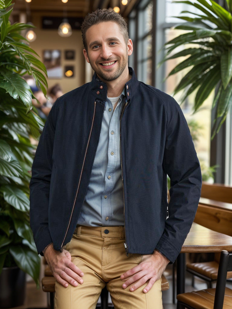 Men's lightweight casual jacket in modern design with stand-up collar Lisslune