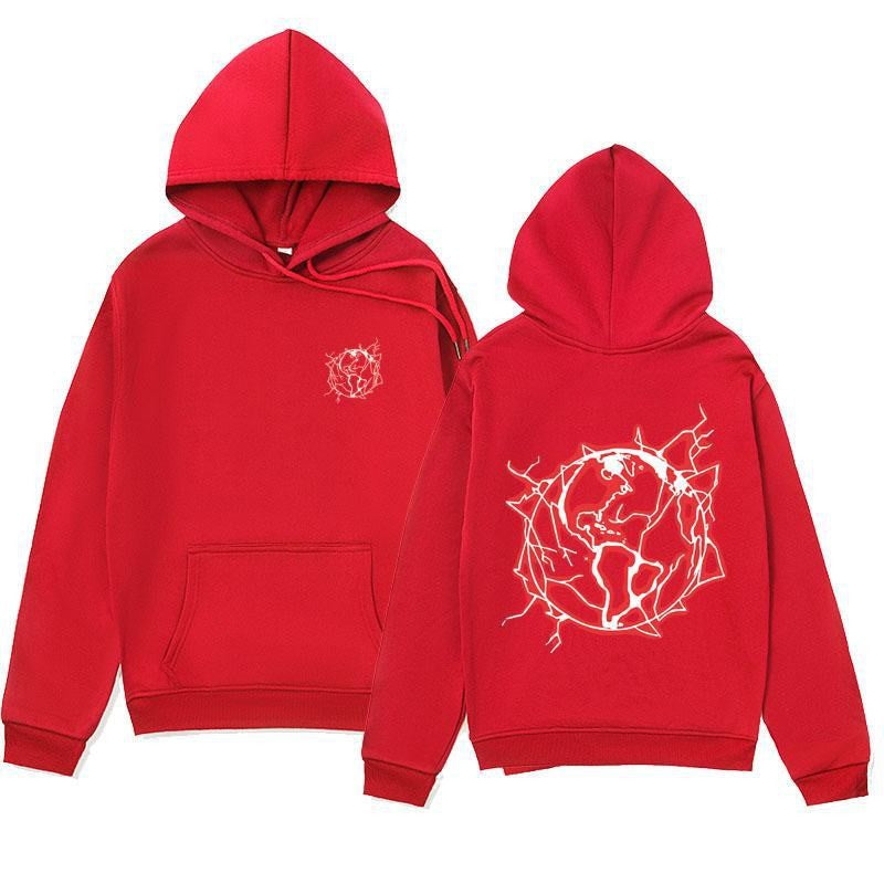 Women's hoodie sweatshirt with artistic graphic print and practical kangaroo pocket Lisslune