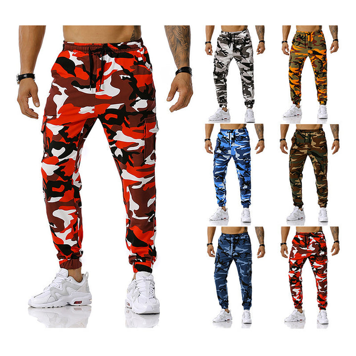 Men's Camouflage Cargo Pants with Elastic Waistband and Practical Side Pockets Lisslune
