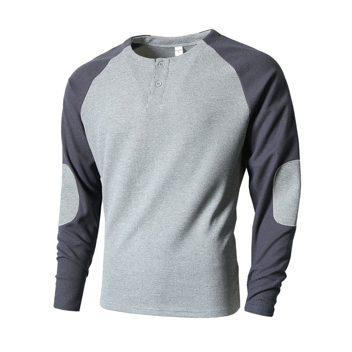 Men's long sleeve shirt with gathered shoulders and stylish contrast design Lisslune