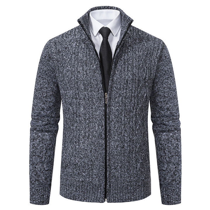 Men's cardigan with high collar and zipper Lisslune