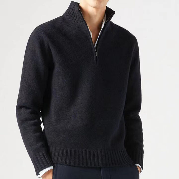 Men's sweater with high collar and modern zipper Lisslune