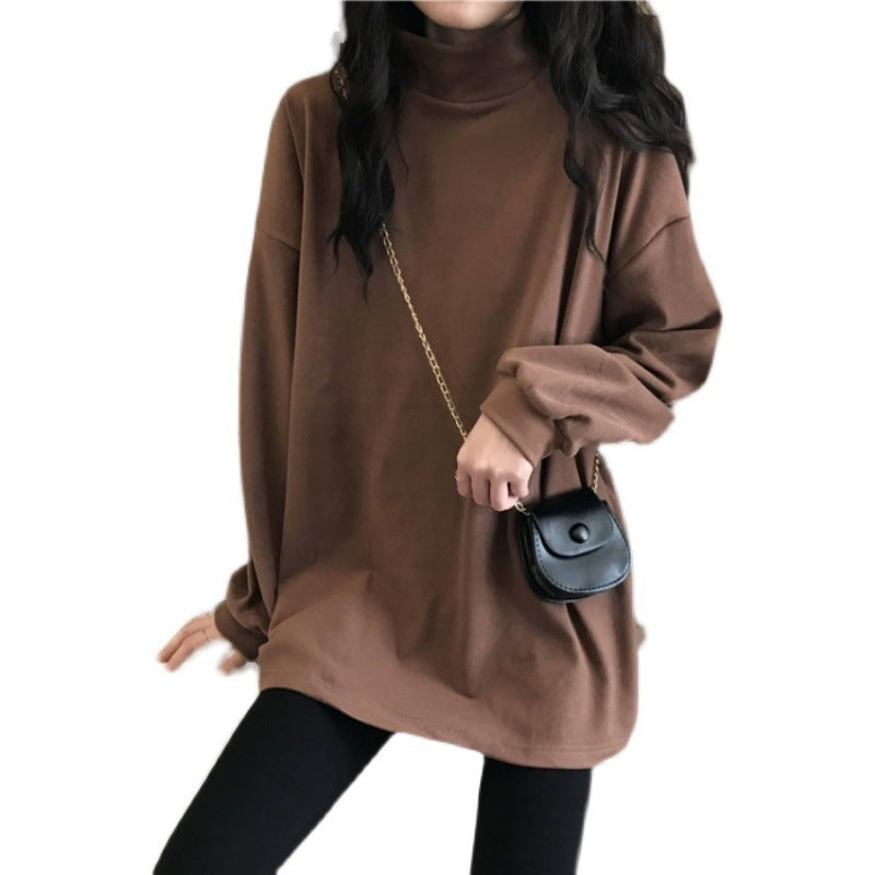 Women's long sleeve shirt with stand-up collar and sporty cut