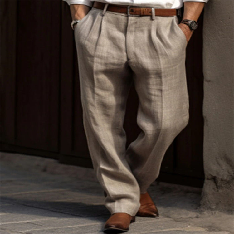 Men's Elegant Linen Pants with Comfortable Fit Lisslune