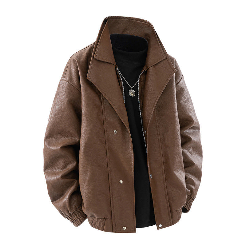 Men's Trendy Oversized Leather Jacket Lisslune