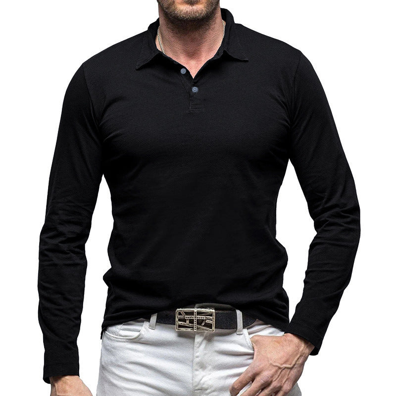 Men's Long Sleeve Polo Shirt with Modern Cut Lisslune